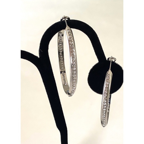 Zaxie Play it By Ear Pavé Hoop Earrings - Picture 3 of 4